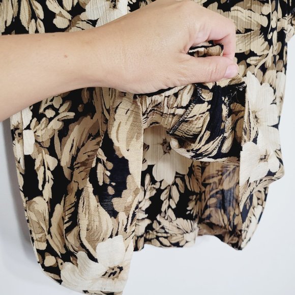 Alfred Dunner Vintage Hawaiian Short Sleeve Blouse Pads Top Button Front Retro - Picture 3 of 12